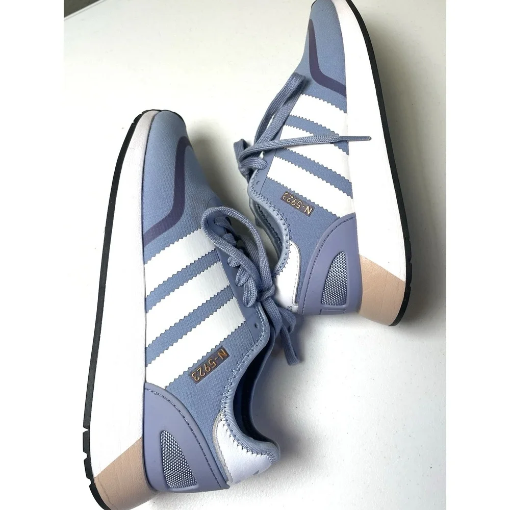 Women's Adidas Shoes Sneakers 8.5‎ Originals N-5923 Chalk Blue & White Stripes